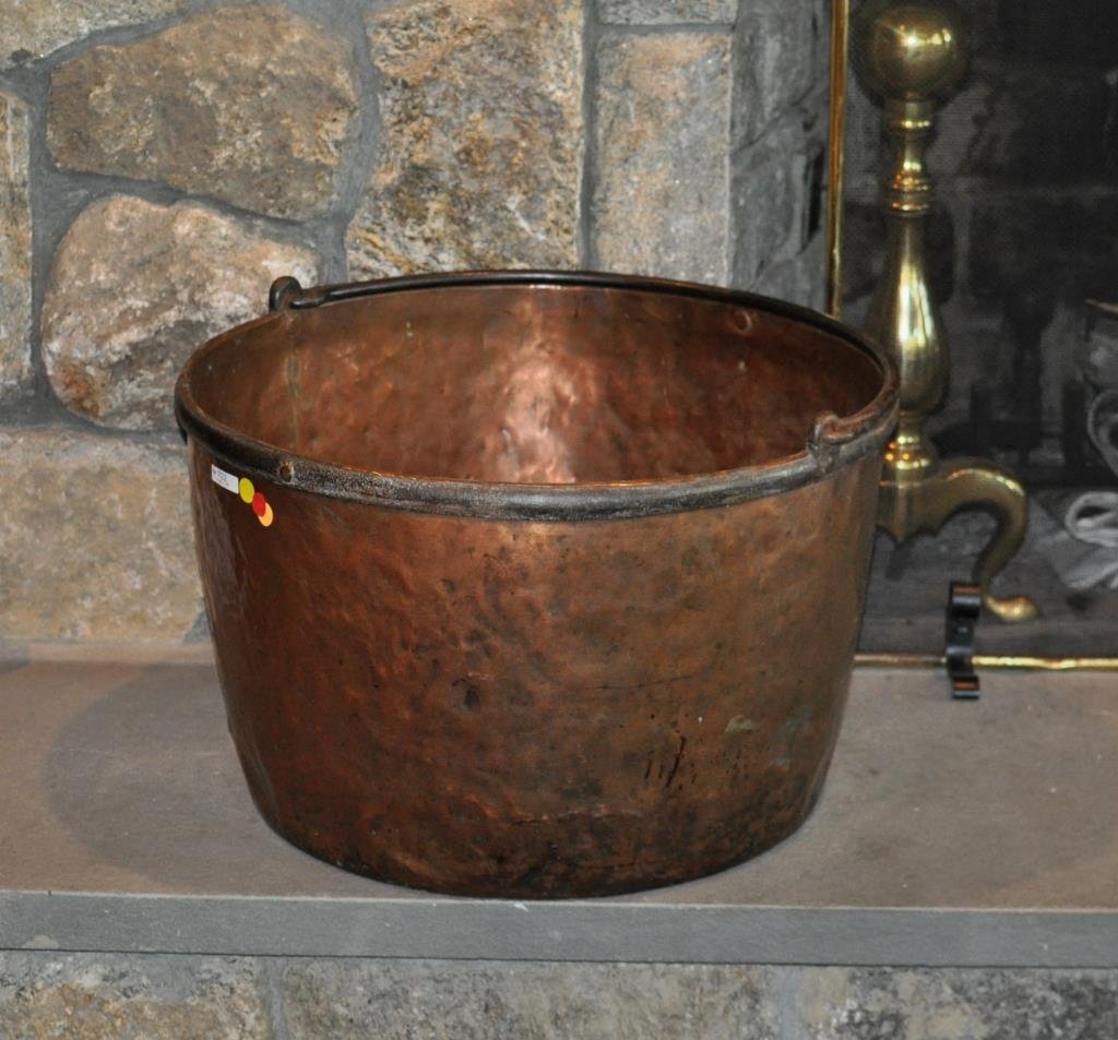 Large Vintage Copper Handled Bucket (1 of 2)
