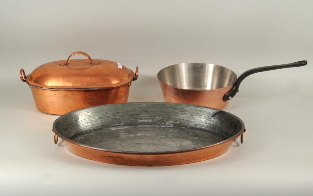 Three Copper Cooking Pans (1 of 5)