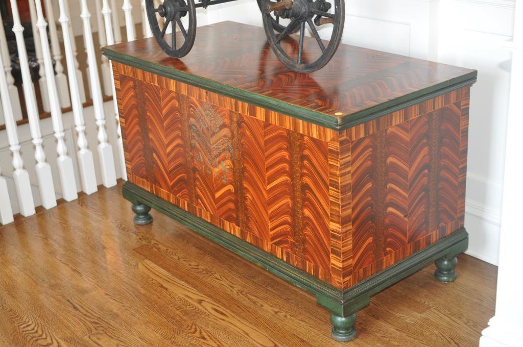 Amer. Federal Grain Painted Poplar Blanket Chest (1 of 3)