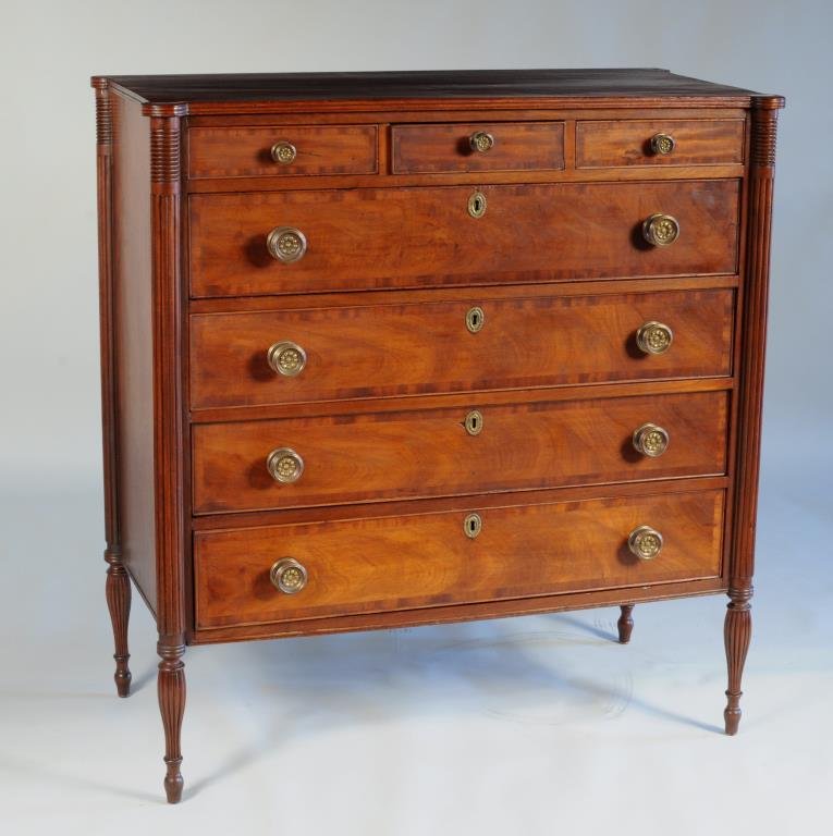 NE Sheraton Mahogany Chest of Drawers (1 of 4)