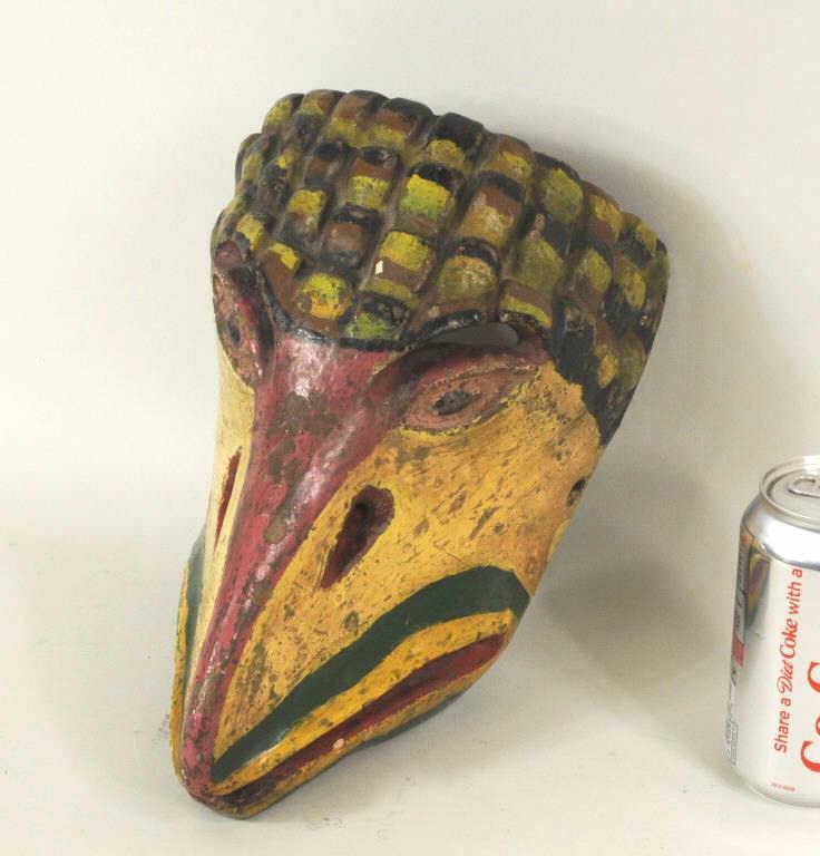 Vintage Mexican Carved & Painted Wood Bird Mask (1 of 4)