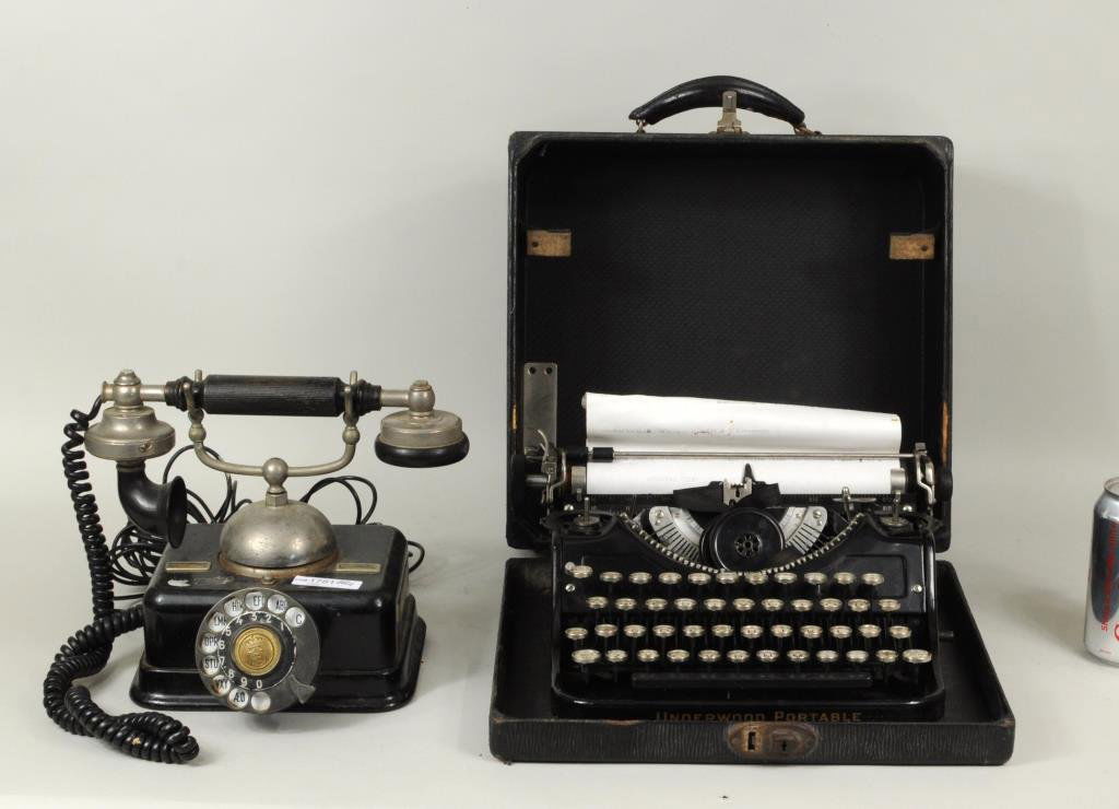 Vintage Continental Telephone & Early Typewriter
