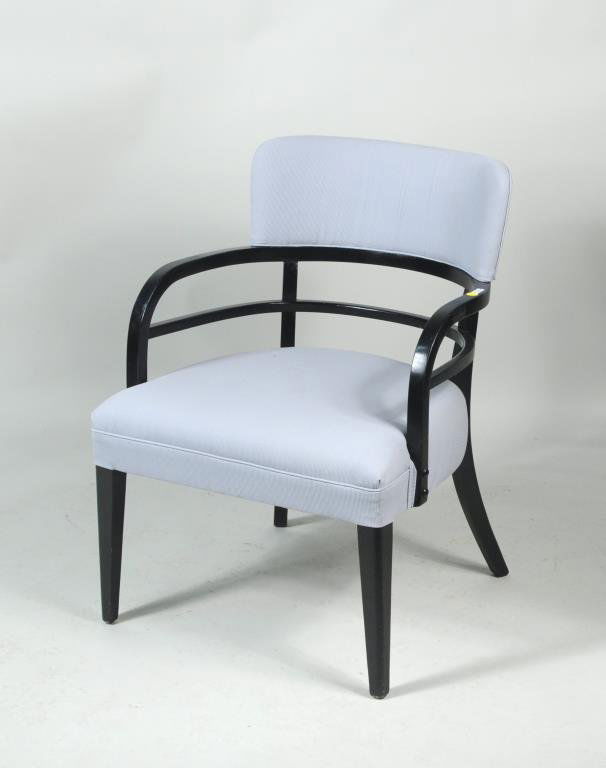 Modernist Black Painted Open Armchair (1 of 5)