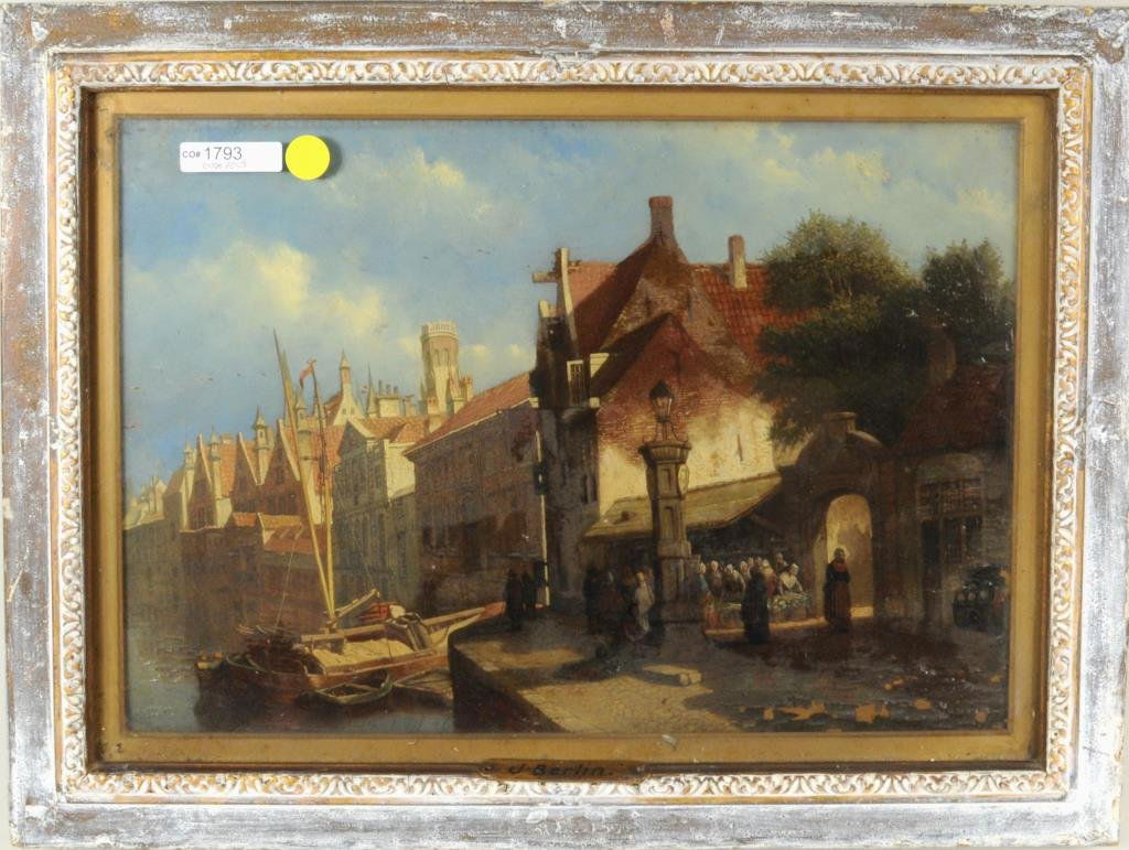 Att. J. Berlin, Continental "City Canal Scene" O/P (1 of 5)