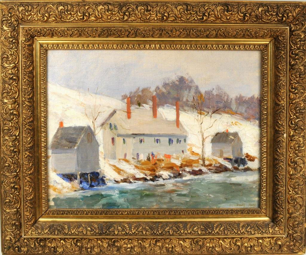 William Lentz Weiss "River House In Winter" O/C (1 of 4)