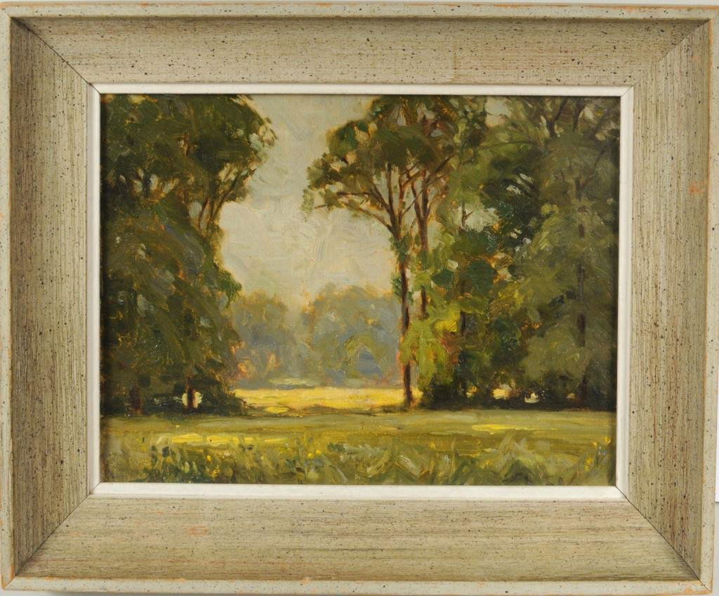 English School "Trees & Meadow" O/Canvas Board (1 of 3)