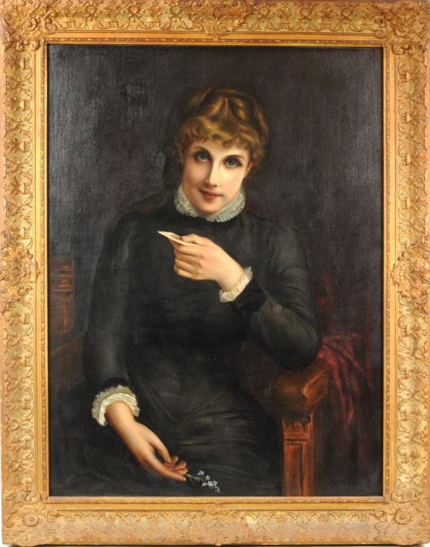 English School, "Portrait  of a  Lady" O/C (1 of 4)