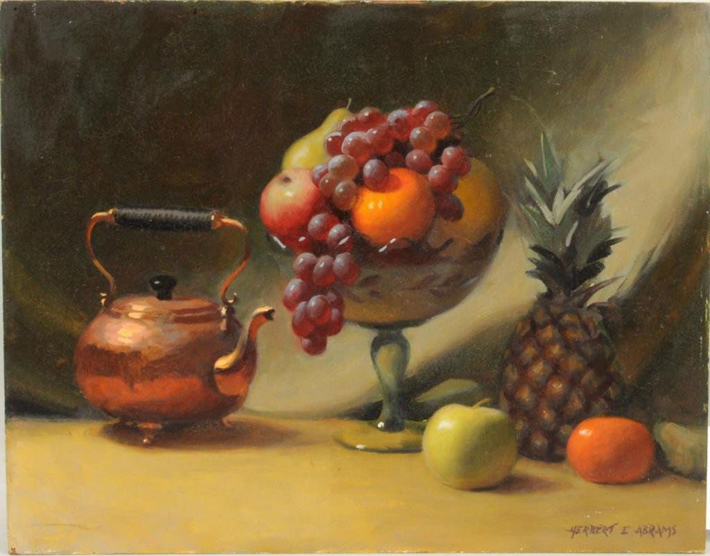 Herbert E. Abrams "Fruit With Copper Kettle" O/M (1 of 4)
