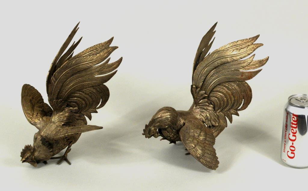 From Estate Herbert E. Abrams Pair Fighting Cocks (1 of 5)