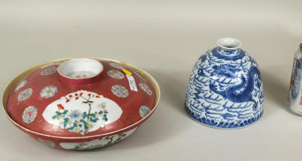 Chinese Porcelain Blue/White Dragon Writer's Coupe (1 of 8)
