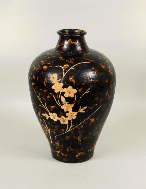 Chinese Jizhou Brown Glazed Prunus Vase (1 of 4)