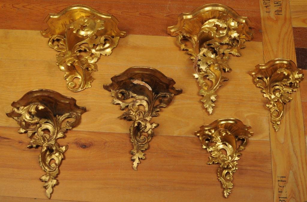 Group Six Gilt Foliate Wall Brackets (1 of 5)