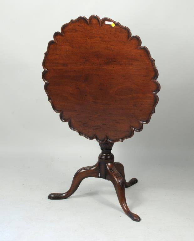 Georgian Carved Mahogany Piecrust Tea Table (1 of 6)