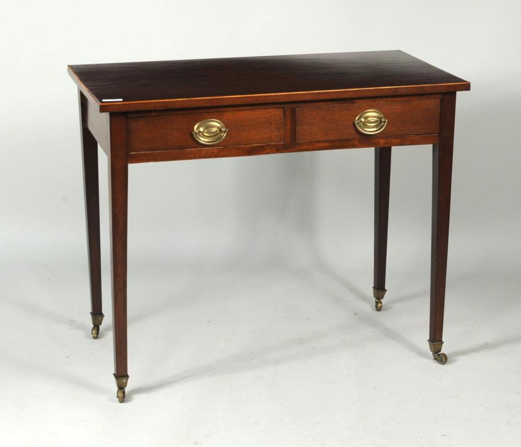 George III Mahogany Two-Drawer Side Table (1 of 5)