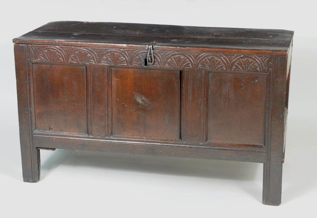 English Carved Oak Joined Coffer (1 of 7)