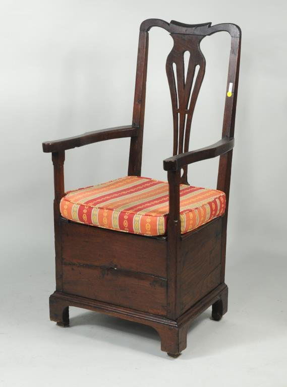 Georgian Carved Oak Box Seated Armchair (1 of 8)