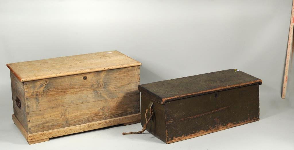 Green Painted Ships Chest, Pine Blanket Chest (1 of 4)