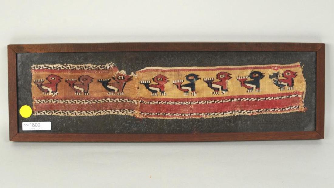 Early Framed Peruvian Textile Fragment (1 of 4)