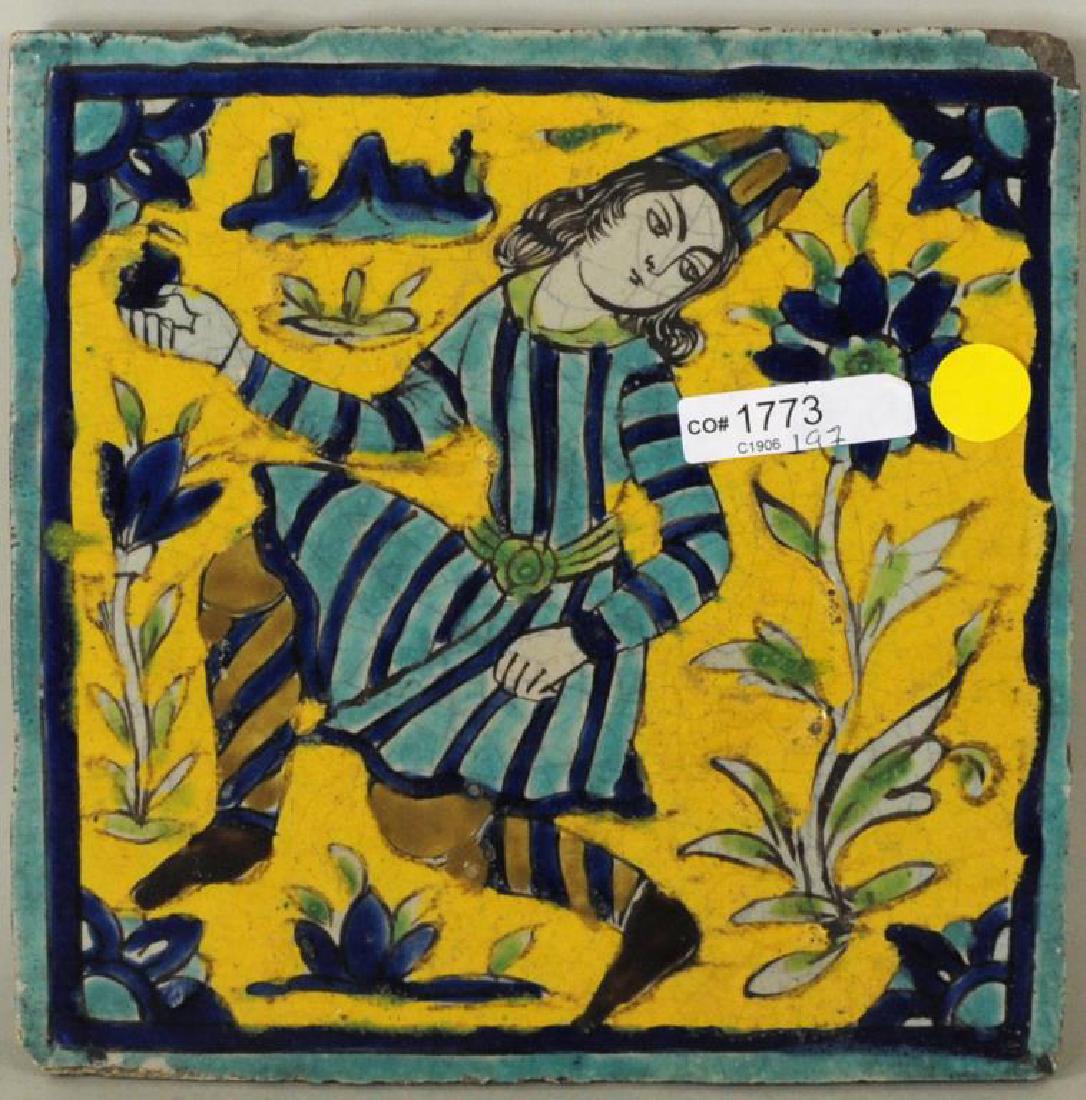 Persian Figural Glazed Tile (1 of 3)