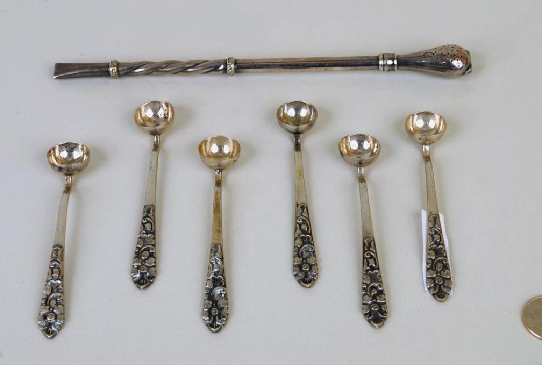 Spanish Colonial Silver Mate Straw, 6 Melon Scoops (1 of 4)