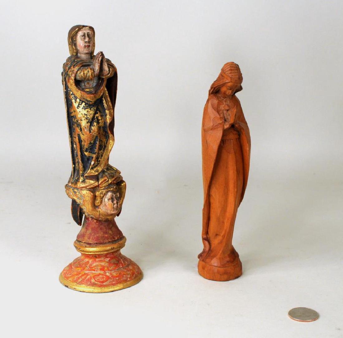 Two Carved Wood Figures Of Mary (1 of 9)