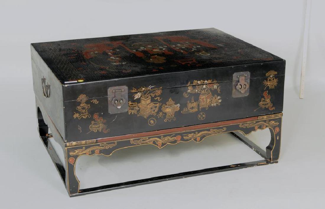 Asian Lacquer Chest On Stand (1 of 11)