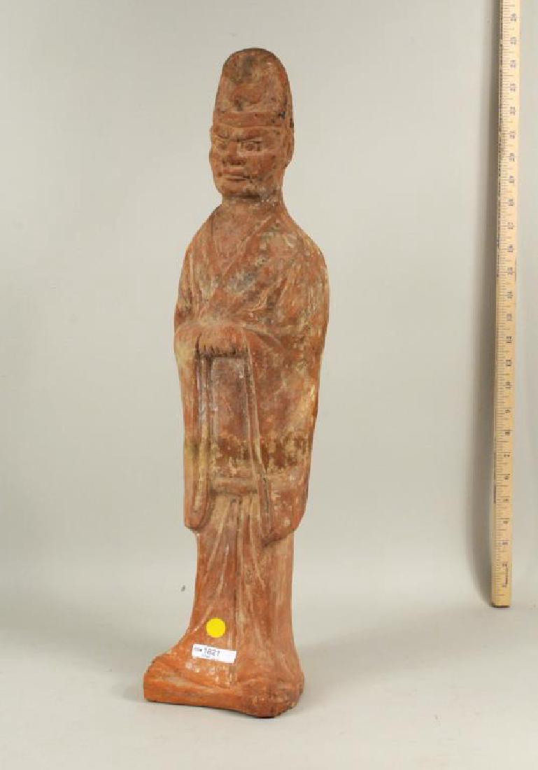 Large Chinese Carved Han Style Pottery Attendant (1 of 6)