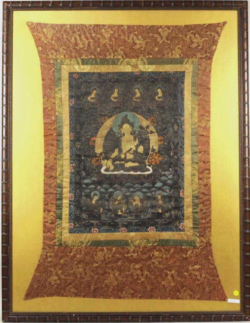 Large Framed Tibetan Thangka (1 of 3)