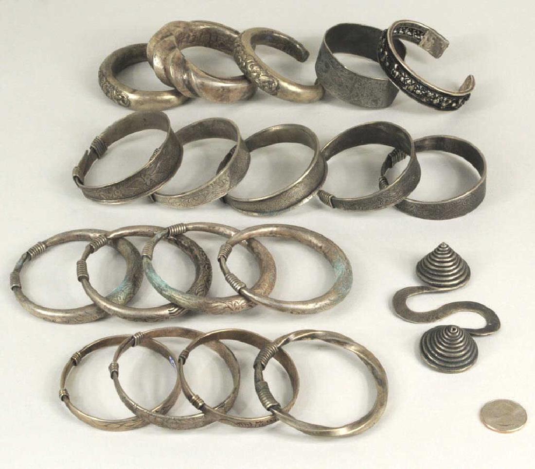 Group 18 Chinese Miao Culture Silver Bracelets (1 of 11)