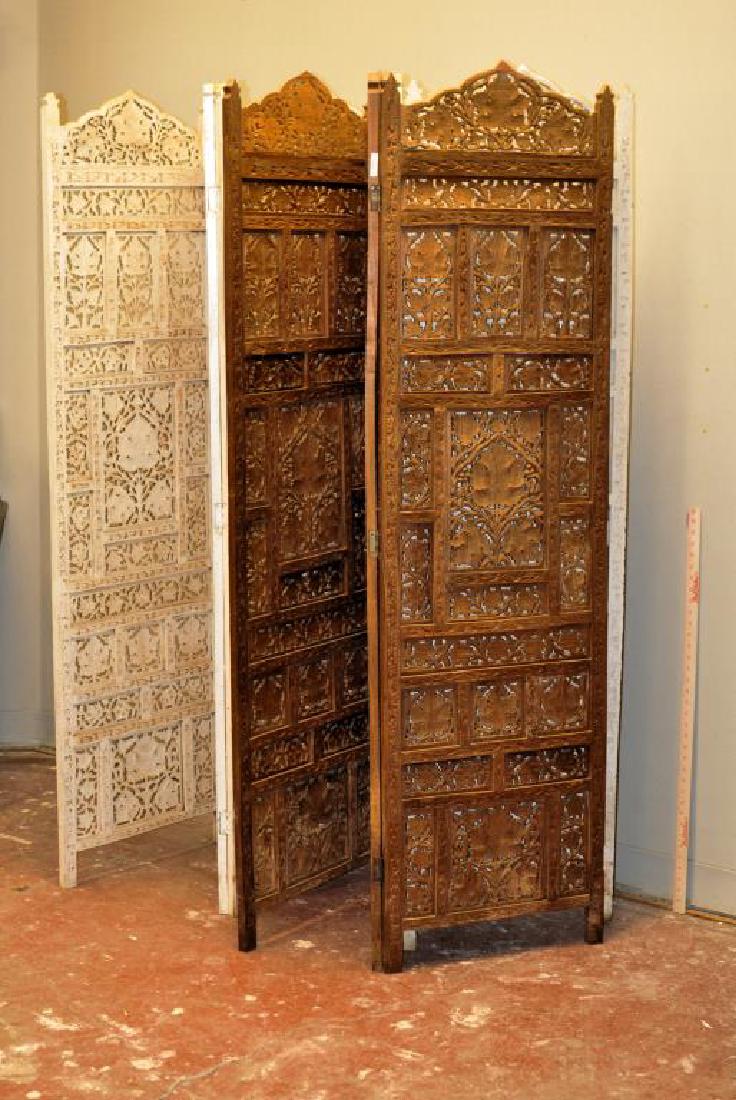 Two Indian Carved Wood Screens (1 of 2)