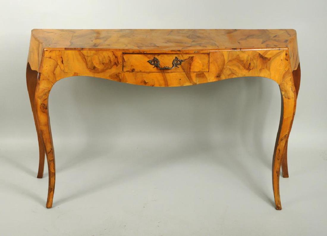 Italian Burl Walnut Veneer Console Table (1 of 5)