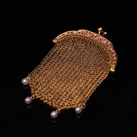 18K GOLD NATURAL PEARL COIN PURSE