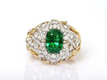 18K GOLD GOLDSTONE (AVENTURINE GLASS) RING