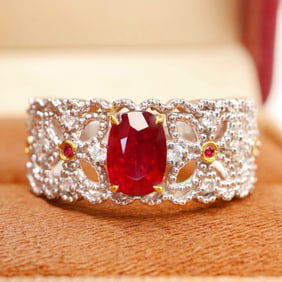 UNHEATED "PIGEON'S BLOOD" RUBY RING