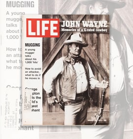 JOHN WAYNE SIGNED AND WROTE 1973 IN THE JANUARY 1972 ISSUE OF LIFE MAGAZINE