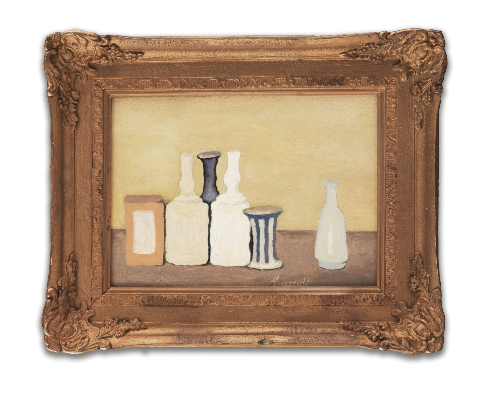 GIORGIO MORANDI,(1890-1964) "NATURA MORTA",ATTRIBUTED TO, OIL ON CANVAS (1 of 3)