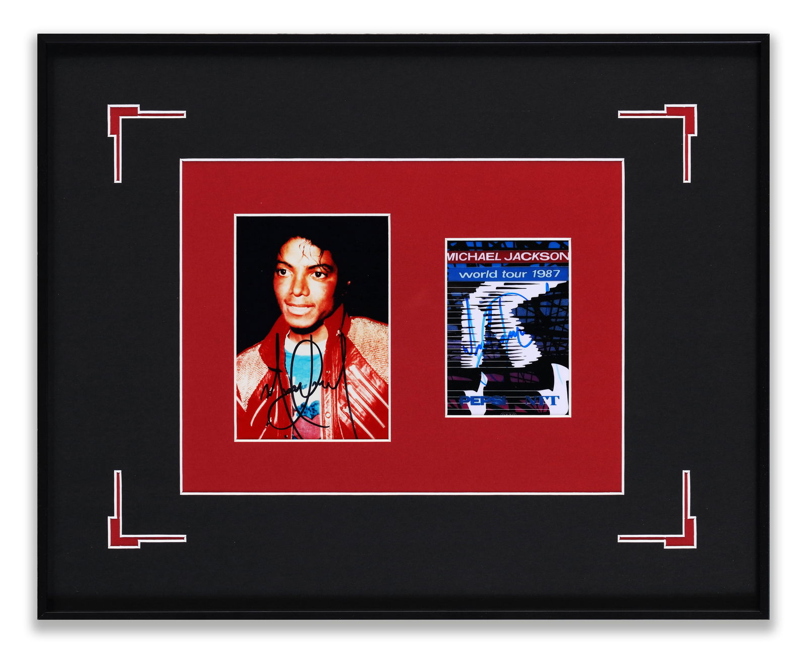 A SIGNED PHOTO OF MICHAEL JACKSON AND THE OFFICIAL TOUR CERTIFICATE (1 of 2)