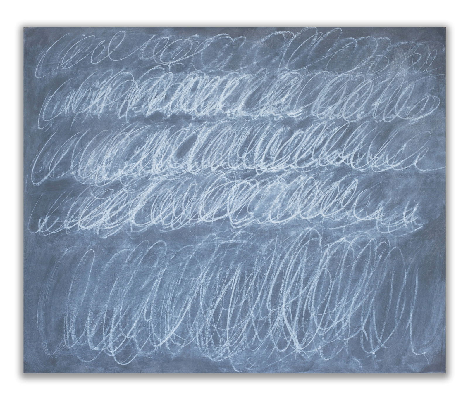 CY TWOMBLY(1982-2011) "UNTITLED", ATTRIBUTED TO ,OIL BASED HOUSE PAINT AND WAX CRAYON ON CANVAS (1 of 2)