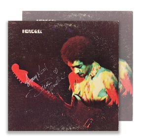 JIMI HENDRIX SIGNED VINYL RECORD OF "THE ESSENTIAL JIMI HENDRIX"