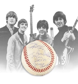 THE OFFICIAL BASEBALL OF THE AMERICAN LEAGUE SIGNED BY THE BEATLES - THE OFFICIAL BALL OF JOSEPH