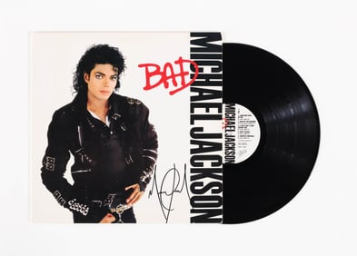 MICHAEL JACKSON SIGNED VINYL RECORD OF "BAD"