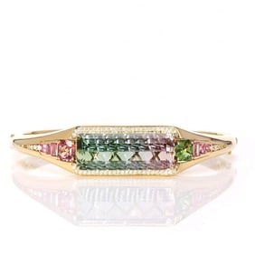 18K GOLD TOURMALINE BANGLE BRACELET