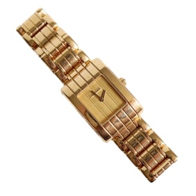 BOUCHERON PARALLEL COLLECTION WATCH, 18K GOLD, DECORATED WITH RAISED PATTERNS