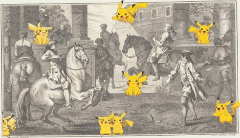 JACQUES  PHILIPPE LE BAS(1707  1783),"PIKACHU COLLABORATION MUSEUM SAMPLE PRINT", MIXED  TECHNIQUE