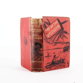 MARK TWAIN SIGNED "LIFE ON THE MISSISSIPPI" UK 1ST EDITION (1883)