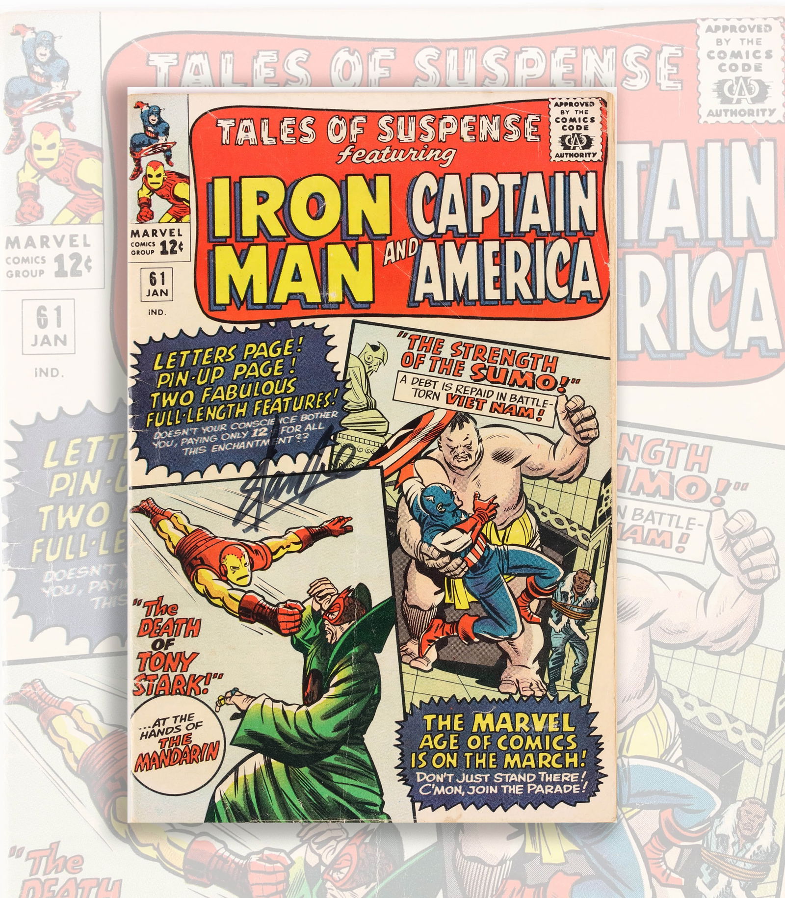 STAN LEE SIGNED "TALES OF SUSPENSE" ISSUE 61-SILVER AGE (1 of 3)