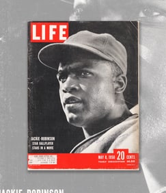 JACKIE ROBINSON SIGNED AND INSCRIBED "BEST WISHES" IN THE MAY 8, 1950 ISSUE OF "LIFE" MAGAZINE