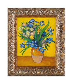 VINCENT VAN GOGH(1853-1890),"VASE A FLEURS BLEUES",ATTRIBUTED TO, OIL ON CANVAS