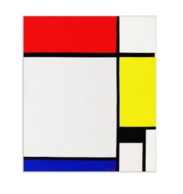 PIET MONDRIAN (1872-1944), "COMPOSITION NO.24 WITH RED,YELLOW,BLUE AND BLACK", ATTRIBUTED TO ,OIL ON