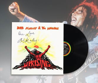 BOB MARLEY SIGNED AND INSCRIBED "ONE LOVE" VINYL RECORD OF "UPRISING"